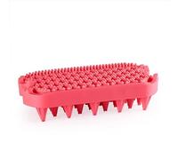 Spazzola per cani e gatti Pettine da massaggio con spazzola for pulizia cava in silicone morbido for la rimozione dei peli di animali domestici for cani e gatti Pennello per animali domestici(Red)