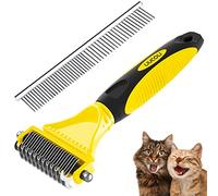 Spazzola per Cani Gatti, Pettine Professionale per Pelo Lungo e Corto, LIUCOLI Toelettatura Accessori Gatto Cane - Toglie Pelo Morto e Nodi, Riduce Perdita dei Peli Animali