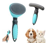 Spazzola per Cani Gatti Set : 1 Spazzola Pelo Lungo con 2 File Punte, 1 Cani Pelo Corto con Pulsante Pulizia, Cardatore per Rimuove Delicatamente Sottopelo, Nodi i Grovigli.