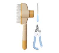 Spazzola per cani Slicker - Pettine per la cura del gattino, portatile, capelli corti e lunghi | Delicato pennello antiscivolo con rilascio e delicato , per la cura di cani e gatti a