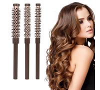Spazzola per Capelli, 3 Pz Spazzola Rotonda per Capelli Piccole, Spazzola Termica per Trattenere il Calore e Ridurre i Tempi di Asciugatura, per Uomo e Donna, Capelli Corti, Frangia, Approccio, Ricci
