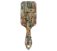 Spazzola per capelli 3d delle etichette della birra dell'annata del mosaico, anti pettine statico, spazzola dei capelli districante delle