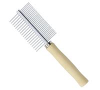 Spazzola per capelli a due lati, pettine per la pulizia dei pennelli con manico in bambù per rimuovere peli e accumuli dalle setole di cinghiale, districante e acconciatura, uso domestico e salone