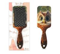 Spazzola per capelli a forma di gufo con uccello, spazzola per capelli bagnata e asciutta, spazzola districante in plastica per bambini e adulti, regalo per il rientro a scuola, donne e uomini