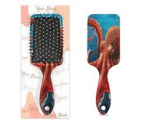 Spazzola per capelli a forma di polpo oceano, stampa di polpo di mare, spazzola per capelli a cuscino d'aria bagnata e asciutta spazzola per capelli districante in plastica per bambini adulti regalo