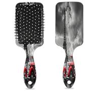 Spazzola per capelli a forma di Torre Eiffel di Parigi, colore rosso, per auto vecchia, bagnata e asciutta, spazzola per capelli districante in plastica, per bambini e adulti, regalo per il rientro a