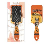 Spazzola per capelli a forma di zucca con pipistrello e luna, spazzola per capelli bagnata e asciutta con cuscino d'aria, spazzola districante in plastica per bambini e adulti, regalo per il rientro a