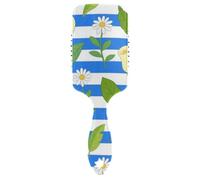 Spazzola per capelli a righe blu e bianche Calla Lily Daisy Flower per capelli lunghi Progettato massaggiatore per cuoio capelluto per capelli lisci con manico ergonomico cepillos para cabello