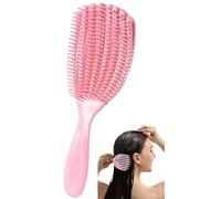 Spazzola per capelli afro americani/africani, testurizzata, professionale, curva, ventilata, per bagnati, asciutti, ricci, districanti, massaggi, parrucchieri (rosa, grande)