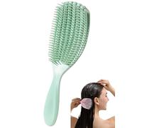 Spazzola per capelli afro americani/africani, testurizzata, professionale, curva, ventilata, per bagnati, asciutti, ricci, districanti, massaggi, parrucchieri (verde, grande)