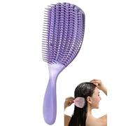 Spazzola per capelli afro americani/africani, testurizzata, professionale, curva ventilata, per bagnati, asciutti, ricci, districanti, massaggi, parrucchieri (viola, grande)
