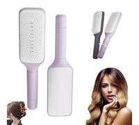 Spazzola per capelli antistatica autopulente, cuscino d'aria 3D con sollevamento rotante, setole retrattili, spazzola massaggiante antistatica per depilazione e pulizia senza sforzo (viola)