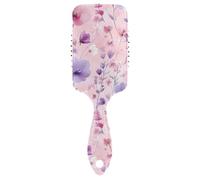 Spazzola per capelli antistatica con fiori rosa-viola per capelli fini Spazzola massaggiante per cuoio capelluto progettata per capelli lisci con manico ergonomico cepillo anti crespo para cabello