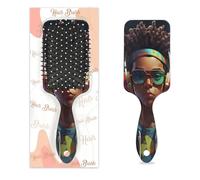 Spazzola per capelli antistatica per massaggio con cuscino d'aria Cool black boy who loves music Square Scalp Massage Brush for Women Girls