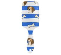 Spazzola per capelli blu a righe bianche per cani con ossa per soffiaggio Progettato massaggio del cuoio capelluto per la crescita dei capelli con manico ergonomico cepillo para cabello de mujer