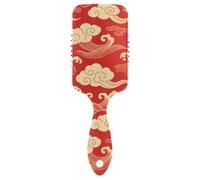 Spazzola per capelli carina rossa e dorata in stile cinese nuvole di buon auspicio da uomo Progettato spazzola massaggiatore cuoio capelluto per capelli bagnati con manico ergonomico cepillo para