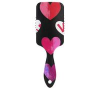 Spazzola per capelli colorata nera con cuori di San Valentino e graziosa, progettata per massaggiare il cuoio capelluto per tutti i tipi di capelli, con manico ergonomico cepillos para cabello