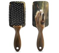 Spazzola per capelli con cane e farfalla al tramonto, spazzola per capelli bagnata e asciutta con cuscino d'aria spazzola districante in plastica per bambini adulti regalo per il rientro a scuola