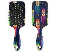 Spazzola per capelli con gufo etnico a forma di gufo, spazzola districante in plastica, per bambini e adulti, regalo per il rientro a scuola, donne e uomini