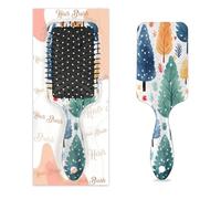 Spazzola per capelli con motivo ad albero colorato ad acquerello, per donne e ragazze, antistatica e liscia, con setole in nylon districante, design leggero per capelli bagnati e asciutti (21 x 5 cm)