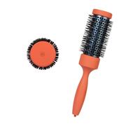 Spazzola per capelli con nucleo in ceramica con setole in nylon resistenti al calore, manico ergonomico in legno di faggio crea ricci rimbalzanti per capelli corti e medi spazzola a rullo in ceramica