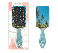 Spazzola per capelli con palma da spiaggia, albero oceano, cuscino d'aria asciutto e bagnato, spazzola districante in plastica, per bambini e adulti, regalo per il rientro a scuola, donne e uomini