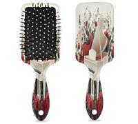 Spazzola per capelli con rosa rossa bianca per pianoforte musica a cuscino d'aria asciutto bagnato spazzola per capelli districante in plastica spazzola per capelli per bambini adulti regalo per il