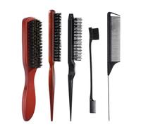 Spazzola per capelli con setole di cinghiale con spazzola per prendere in giro e bordi spazzola Fluffys pettine per capelli ondulati/ricci/arrotolati/bagnati/secchi/olio prendere in giro setole di