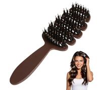 Spazzola per capelli con setole, spazzola lisciante con design concavo a 10°, flusso d'aria calda a 5 fori per asciugatura rapida, districante e anti-crespo, spazzola per capelli per massaggio del