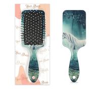 Spazzola per capelli con unicorno bianco nella foresta, spazzola per capelli bagnata e asciutta, spazzola districante in plastica, per bambini e adulti, regalo per il rientro a scuola, donne e uomini