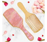 Spazzola per capelli da donna, spazzola Sleek Bun per liberare i capelli appiccicosi Adatta a tutte le acconciature, spazzola per massaggio del cuoio capelluto in legno naturale e bambù