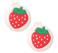 Spazzola per capelli da viaggio con mini specchio, spazzola rotonda pieghevole portatile per massaggio per ragazze e donne, cura dei capelli alla fragola, 2 pezzi