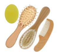Spazzola per capelli del bambino, spazzola per capelli | setole naturali morbide di capra | set di spazzole per capelli | accessori per la cura del bambino in materiale di faggio per baby shower