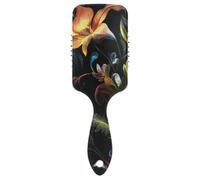 Spazzola per capelli delicata colorata con motivo floreale per gli uomini Massaggio del cuoio capelluto progettato per capelli bagnati con manico ergonomico cepillo para definir rizos