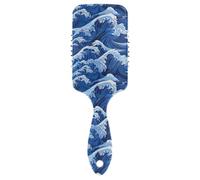 Spazzola per capelli districante liscia giapponese Blue Wave Ukiyo-e progettata per capelli ricci con manico ergonomico cepillo para cabello