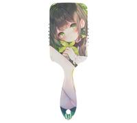 Spazzola per capelli districante per capelli con motivo anime, verde, progettata per la crescita dei capelli, per capelli bagnati e asciutti, con manico ergonomico