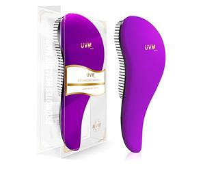 Spazzola per capelli districante per donne, ragazze e bambini, per far scorrere la spazzola districante per capelli bagnati, sottili, ricci, spessi e afro (viola scuro)