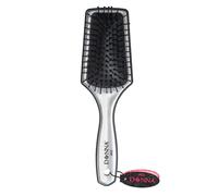 Spazzola per capelli Donna Collection piccola in argento metallizzato, nera