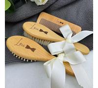 Spazzola Per Capelli E Pettine In Legno Personalizzati Per Neonato, Spazzola Per Capelli Personalizzata Con Nome Inciso, Regalo Per Baby Shower(3Pcs-C)