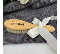 Spazzola Per Capelli E Pettine In Legno Personalizzati Per Neonato, Spazzola Per Capelli Personalizzata Con Nome Inciso, Regalo Per Baby Shower(Wool brush)