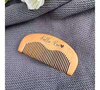 Spazzola Per Capelli E Pettine In Legno Personalizzati Per Neonato, Spazzola Per Capelli Personalizzata Con Nome Inciso, Regalo Per Baby Shower(Comb B)