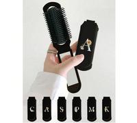 Spazzola per capelli e specchio da trucco 2-in-1 pieghevole - Spazzola massaggiante per il cuoio capelluto con cuscinetto d'aria portatile e compatta e specchio da viaggio pieghevole, strumento di bel