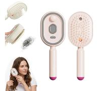 Spazzola Per Capelli Elettrica A Vapore, Spazzola Per Capelli Con Getto D'acqua Per Ridurre L'effetto Crespo, Vaporizzatore Spray Districante E Antistatico Per Ricci, Pettine A Cuscino D'aria(Pink)