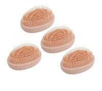Spazzola per Capelli Flessibile, a Forma di, a Doppia Lunghezza, per Capelli Asciutti e Bagnati, con Manico Circolare, in ABS e Fibra Vegetale, per Massaggiare e Districare
