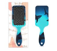 Spazzola per capelli galleggiante a forma di squalo oceano, spazzola per capelli bagnata e asciutta con cuscino d'aria, spazzola districante in plastica, per bambini e adulti, regalo per il rientro a