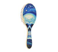 Spazzola per capelli in legno Art Starry Skull Paddle Spazzola per capelli per le donne Spazzole per capelli in legno per le donne Spazzola per capelli naturale