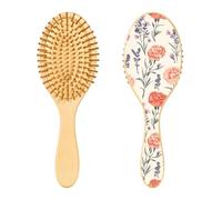 Spazzola per capelli in legno bianco lavanda fiori spazzola per capelli per donne spazzola in legno per la crescita dei capelli spazzola per capelli massaggio in legno