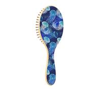 Spazzola per capelli in legno Blu Meduse Nuoto Sott'acqua Paddle Spazzola per capelli Spazzola in legno per la crescita dei capelli Massaggio Spazzola per capelli