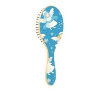 Spazzola per capelli in legno Blue Snow Angel Inverno Spazzola in legno per capelli Spazzola in legno per la crescita dei capelli Spazzola per capelli naturale