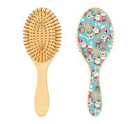 Spazzola per capelli in legno, calze di Babbo Natale, scatole regalo con bastoncini di zucchero, spazzola per capelli lunghi, corti, ricci, spessi, sottili, per donne, uomini, ragazzi e ragazze